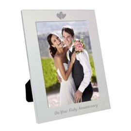 (image for) Silver 5x7 Ruby Anniversary Photo Frame