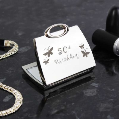 50th Butterfly Handbag Compact Mirror (image for) 50th Butterfly Handbag Compact Mirror