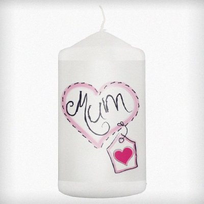 (image for) Mum Heart Stitch Candle