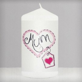 (image for) Mum Heart Stitch Candle