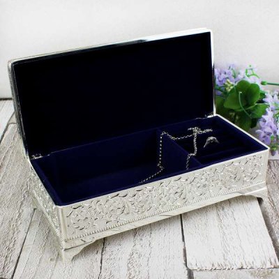 (image for) Personalised Antique Silver Plated Jewellery Box