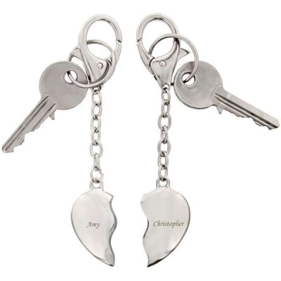 (image for) Personalised Two Hearts Keyring