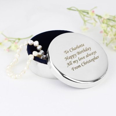 (image for) Personalised Round Trinket Box