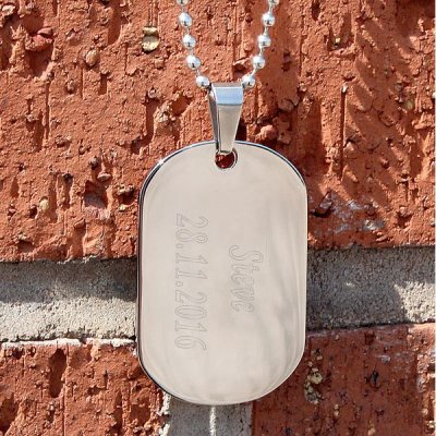 (image for) Personalised Stainless Steel Dog Tag Necklace