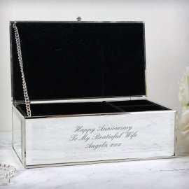 (image for) Personalised Any Message Mirrored Jewellery Box