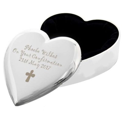 (image for) Personalised Cross Heart Trinket Box