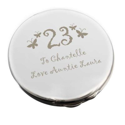 (image for) Personalised Butterfly Age Round Compact Mirror