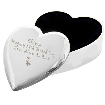 (image for) Personalised Butterfly Heart Trinket Box