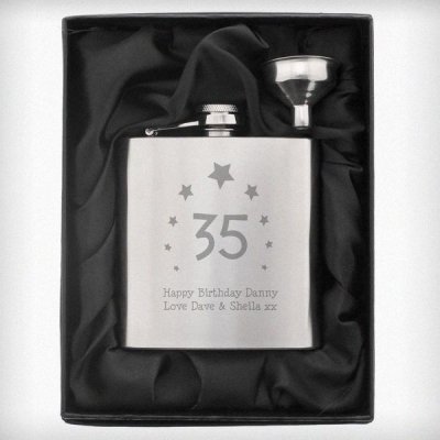 (image for) Personalised Stars Age Hip Flask