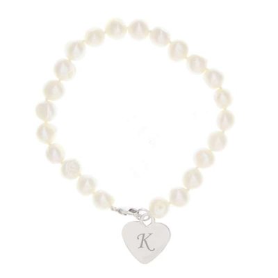 (image for) Personalised White Freshwater Initial Pearl Bracelet