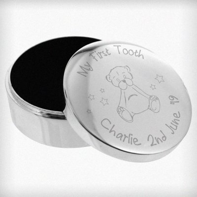 (image for) Personalised Teddy My First Tooth Trinket Box