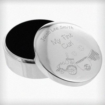 (image for) Personalised Train My First Curl Trinket Box
