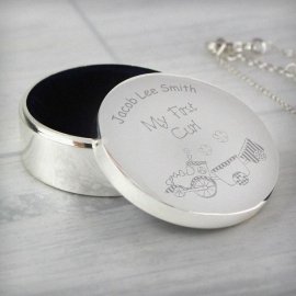 (image for) Personalised Train My First Curl Trinket Box