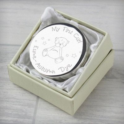 (image for) Personalised Teddy My First Curl Trinket Box
