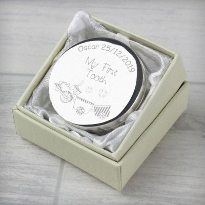 (image for) Personalised Train My First Tooth Trinket Box