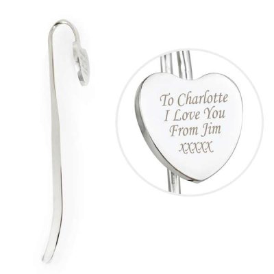 (image for) Personalised Silver Heart Bookmark