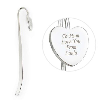 (image for) Personalised Silver Heart Bookmark