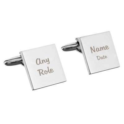 (image for) Personalised Wedding Role Square Cufflinks - 2 line
