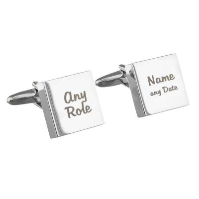 (image for) Personalised Wedding Role Square Cufflinks - 2 line