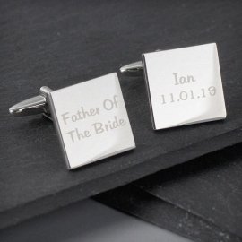 (image for) Personalised Wedding Role Square Cufflinks - 2 line