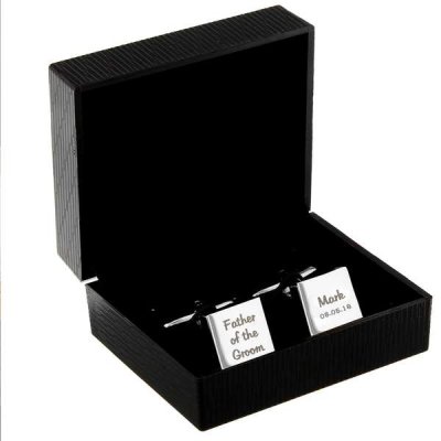 (image for) Personalised Wedding Role Square Cufflinks -3 lines