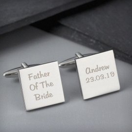 (image for) Personalised Wedding Role Square Cufflinks -3 lines