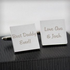(image for) Personalised Any Message Square Cufflinks - 2 lines