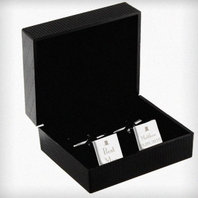 (image for) Personalised Decorative Wedding Best Man Square Cufflinks