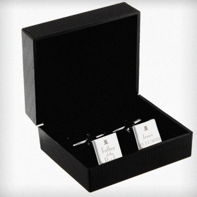 (image for) Personalised Decorative Wedding Father of the Bride Square Cuffl