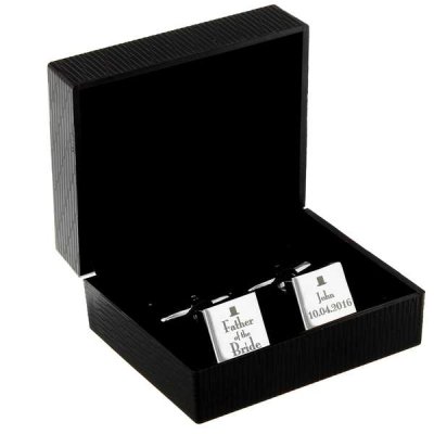 (image for) Personalised Decorative Wedding Father of the Bride Square Cuffl