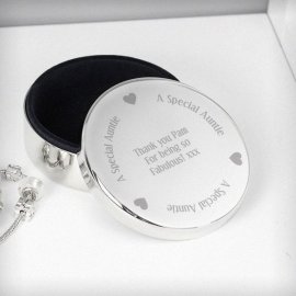 (image for) Personalised A Special Auntie Round Trinket Box