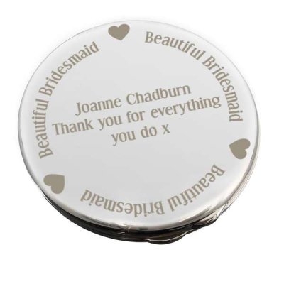 (image for) Personalised Beautiful Bridesmaid Compact Mirror