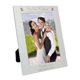 (image for) Personalised Silver 5x7 Decorative Our Sons Wedding Photo Frame