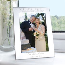 (image for) Personalised Silver 5x7 Decorative Mother & Father of the Bride 