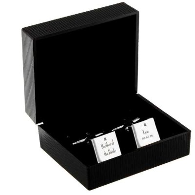 (image for) Personalised Decorative Wedding Any Role Square Cufflinks