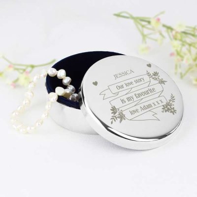 (image for) Personalised Garden Bloom Round Trinket Box