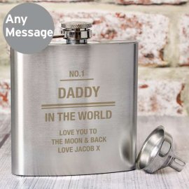 (image for) Personalised Any Message Stainless Steel Hip Flask
