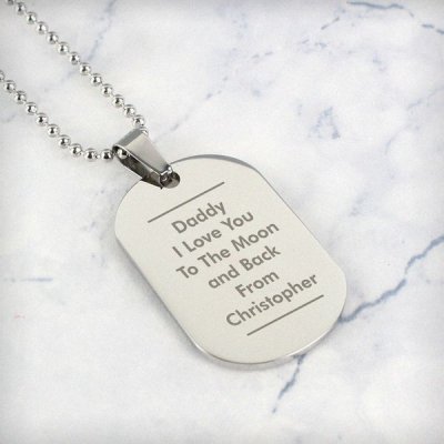 (image for) Personalised Classic Stainless Steel Dog Tag Necklace