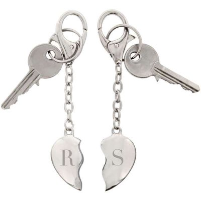 (image for) Personalised Initials Two Hearts Keyring