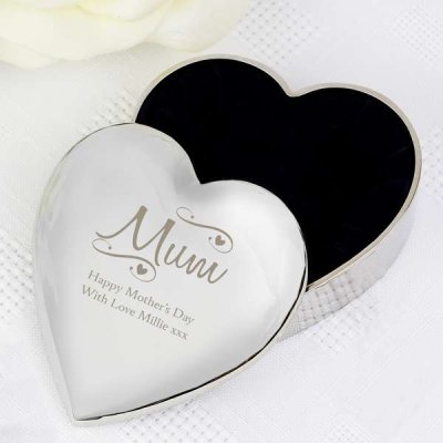 (image for) Personalised Mum Swirls & Hearts Trinket Box