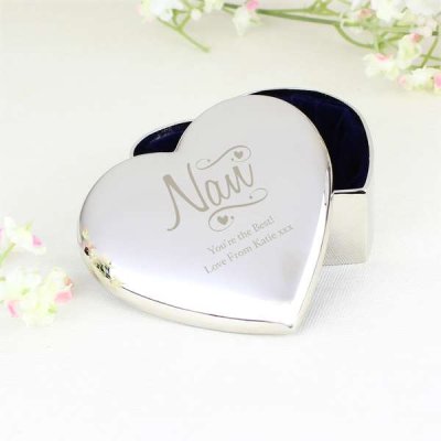 (image for) Personalised Nan Swirls & Hearts Trinket Box