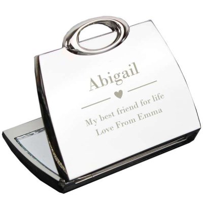(image for) Personalised Decorative Heart Handbag Compact Mirror