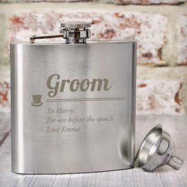 (image for) Personalised Groom Hip Flask