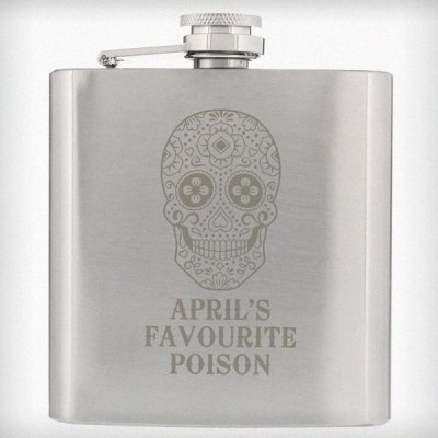 (image for) Personalised Sugar Skull Hip Flask