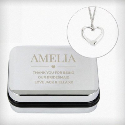 (image for) Personalised Box and Heart Necklace