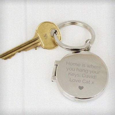 (image for) Personalised Heart Motif Round Photo Keyring