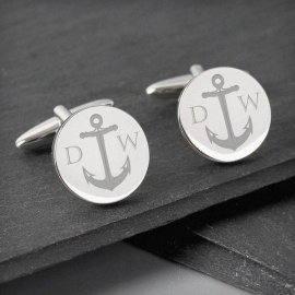 (image for) Personalised Anchor Round Cufflinks