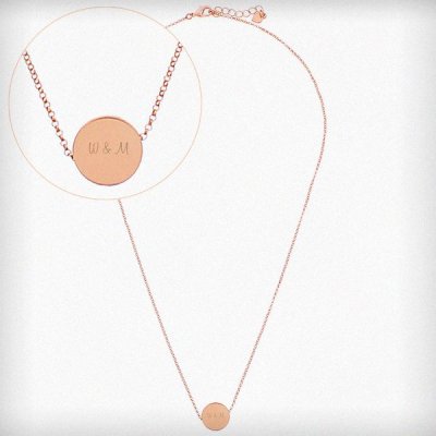 (image for) Personalised Any Name Rose Gold Tone Disc Necklace