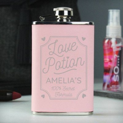(image for) Personalised Love Potion Pink Hip Flask