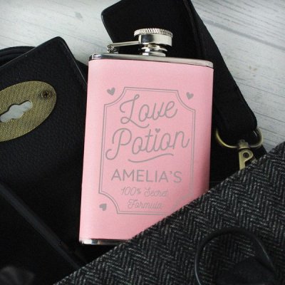 (image for) Personalised Love Potion Pink Hip Flask